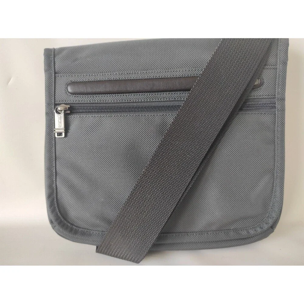 TUMI Alpha Small Flap Crossbody Grey Shoulder Bag Pouch 22105DH 10.5